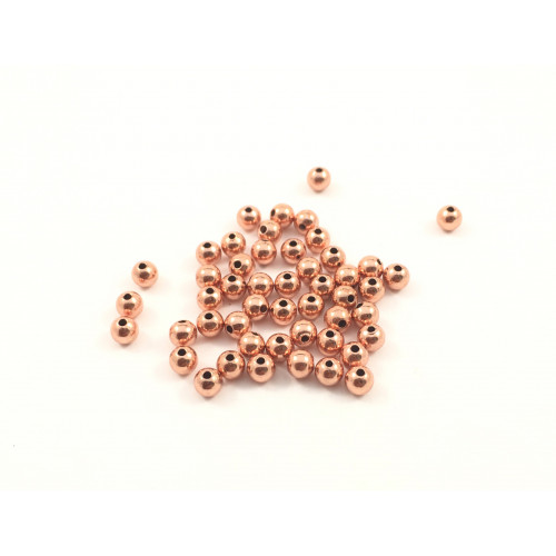 Round metal bead 3mm copper (pack of 100)